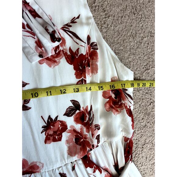 Women's Floral Torrid Challis Midi Swing Dress With Roses 12 - Picture 3 of 8